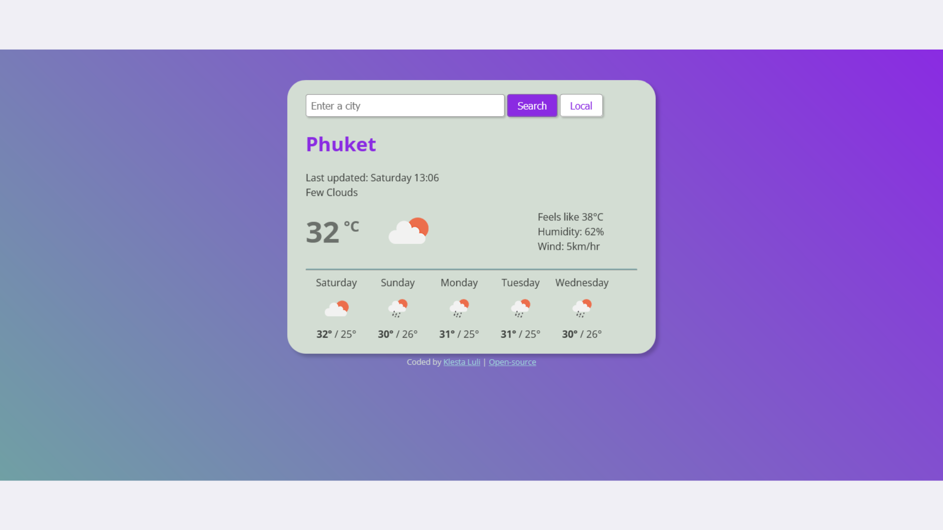JavaScript weather project